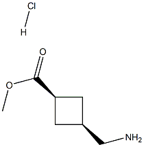 methyl cis-3-(aminomethyl)cyclobutane-1-carboxylate hydrochloride Struktur