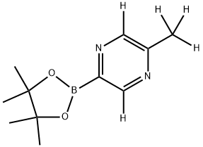 2-(methyl-d3)-5-(4,4,5,5-tetramethyl-1,3,2-dioxaborolan-2-yl)pyrazine-3,6-d2 Struktur