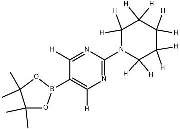 2-(piperidin-1-yl-d10)-5-(4,4,5,5-tetramethyl-1,3,2-dioxaborolan-2-yl)pyrimidine-4,6-d2 Struktur