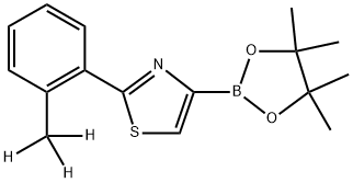 2-(2-(methyl-d3)phenyl)-4-(4,4,5,5-tetramethyl-1,3,2-dioxaborolan-2-yl)thiazole Struktur