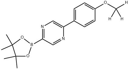 2-(4-(methoxy-d3)phenyl)-5-(4,4,5,5-tetramethyl-1,3,2-dioxaborolan-2-yl)pyrazine Struktur