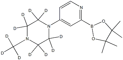 1-(methyl-d3)-4-(2-(4,4,5,5-tetramethyl-1,3,2-dioxaborolan-2-yl)pyridin-4-yl)piperazine-2,2,3,3,5,5,6,6-d8 Struktur