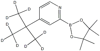 4-(2-(methyl-d3)propan-2-yl-1,1,1,3,3,3-d6)-2-(4,4,5,5-tetramethyl-1,3,2-dioxaborolan-2-yl)pyridine Struktur