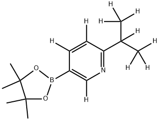 2-(propan-2-yl-d7)-5-(4,4,5,5-tetramethyl-1,3,2-dioxaborolan-2-yl)pyridine-3,4,6-d3 Struktur