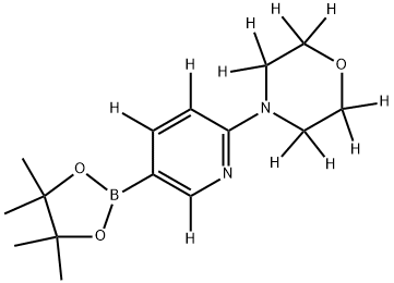 4-(5-(4,4,5,5-tetramethyl-1,3,2-dioxaborolan-2-yl)pyridin-2-yl-3,4,6-d3)morpholine-2,2,3,3,5,5,6,6-d8 Struktur