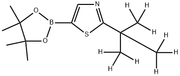 2-(2-(methyl-d3)propan-2-yl-1,1,1,3,3,3-d6)-5-(4,4,5,5-tetramethyl-1,3,2-dioxaborolan-2-yl)thiazole Struktur