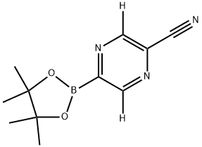 5-(4,4,5,5-tetramethyl-1,3,2-dioxaborolan-2-yl)pyrazine-2-carbonitrile-3,6-d2 Struktur