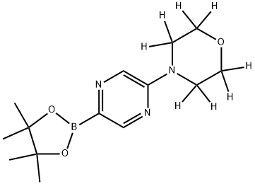 4-(5-(4,4,5,5-tetramethyl-1,3,2-dioxaborolan-2-yl)pyrazin-2-yl)morpholine-2,2,3,3,5,5,6,6-d8 Struktur