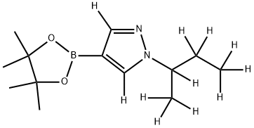 1-(butan-2-yl-d9)-4-(4,4,5,5-tetramethyl-1,3,2-dioxaborolan-2-yl)-1H-pyrazole-3,5-d2 Struktur