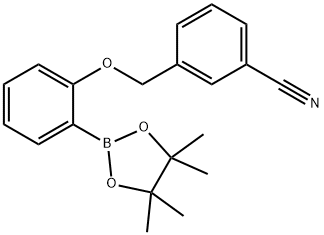 3-[2-(4,4,5,5-Tetramethyl-[1,3,2]dioxaborolan-2-yl)-phenoxymethyl]-benzonitrile Structure