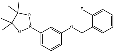 1,3,2-Dioxaborolane, 2-[3-[(2-fluorophenyl)methoxy]phenyl]-4,4,5,5-tetramethyl- Struktur