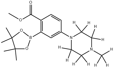 methyl 4-(4-(methyl-d3)piperazin-1-yl-2,2,3,3,5,5,6,6-d8)-2-(4,4,5,5-tetramethyl-1,3,2-dioxaborolan-2-yl)benzoate Struktur