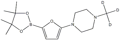 1-(methyl-d3)-4-(5-(4,4,5,5-tetramethyl-1,3,2-dioxaborolan-2-yl)furan-2-yl)piperazine Struktur