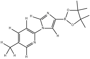 5-(methyl-d3)-2-(4-(4,4,5,5-tetramethyl-1,3,2-dioxaborolan-2-yl)-1H-imidazol-1-yl-2,5-d2)pyridine-3,4,6-d3 Struktur