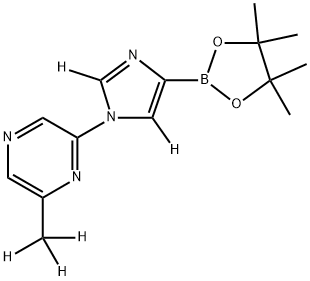 2-(methyl-d3)-6-(4-(4,4,5,5-tetramethyl-1,3,2-dioxaborolan-2-yl)-1H-imidazol-1-yl-2,5-d2)pyrazine Struktur