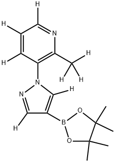 2-(methyl-d3)-3-(4-(4,4,5,5-tetramethyl-1,3,2-dioxaborolan-2-yl)-1H-pyrazol-1-yl-3,5-d2)pyridine-4,5,6-d3 Struktur