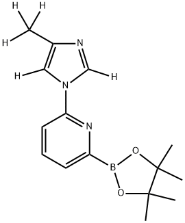 2-(4-(methyl-d3)-1H-imidazol-1-yl-2,5-d2)-6-(4,4,5,5-tetramethyl-1,3,2-dioxaborolan-2-yl)pyridine Struktur