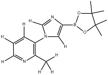 2-(methyl-d3)-3-(4-(4,4,5,5-tetramethyl-1,3,2-dioxaborolan-2-yl)-1H-imidazol-1-yl-2,5-d2)pyridine-4,5,6-d3 Struktur