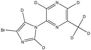 2-(4-bromo-1H-imidazol-1-yl-2,5-d2)-6-(methyl-d3)pyrazine-3,5-d2 Struktur