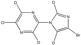 2-(4-bromo-1H-imidazol-1-yl-2,5-d2)-5-chloropyrazine-3,6-d2 Struktur