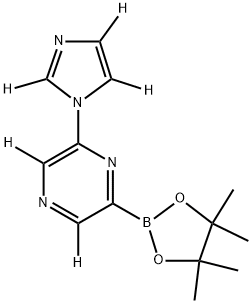 2-(1H-imidazol-1-yl-d3)-6-(4,4,5,5-tetramethyl-1,3,2-dioxaborolan-2-yl)pyrazine-3,5-d2 Struktur