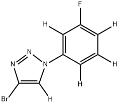 4-bromo-1-(3-fluorophenyl-2,4,5,6-d4)-1H-1,2,3-triazole-5-d Struktur