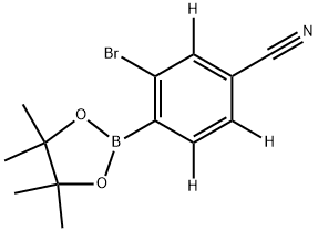 3-bromo-4-(4,4,5,5-tetramethyl-1,3,2-dioxaborolan-2-yl)benzonitrile-2,5,6-d3 Struktur