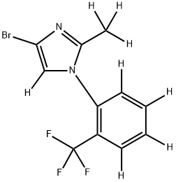 4-bromo-2-(methyl-d3)-1-(2-(trifluoromethyl)phenyl-3,4,5,6-d4)-1H-imidazole-5-d Struktur