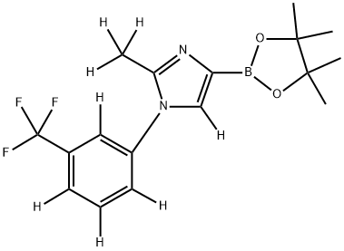 2-(methyl-d3)-4-(4,4,5,5-tetramethyl-1,3,2-dioxaborolan-2-yl)-1-(3-(trifluoromethyl)phenyl-2,4,5,6-d4)-1H-imidazole-5-d Struktur