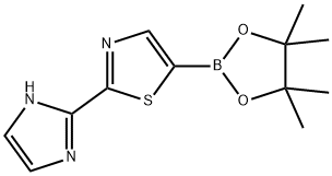 2-(1H-imidazol-2-yl)-5-(4,4,5,5-tetramethyl-1,3,2-dioxaborolan-2-yl)thiazole Struktur