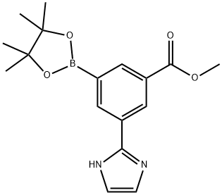 methyl 3-(1H-imidazol-2-yl)-5-(4,4,5,5-tetramethyl-1,3,2-dioxaborolan-2-yl)benzoate Struktur