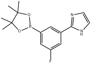 2-(3-fluoro-5-(4,4,5,5-tetramethyl-1,3,2-dioxaborolan-2-yl)phenyl)-1H-imidazole Struktur