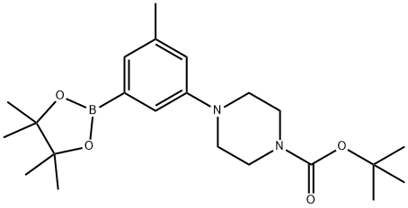 tert-butyl 4-(3-methyl-5-(4,4,5,5-tetramethyl-1,3,2-dioxaborolan-2-yl)phenyl)piperazine-1-carboxylate Struktur