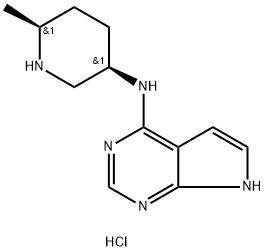 N-((3R,6S)-6-methylpiperidin-3-yl)-7H-pyrrolo[2,3-d]pyrimidin-4-amine hydrochloride Struktur