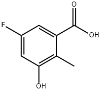 5-Fluoro-3-hydroxy-2-methyl-benzoic acid Struktur