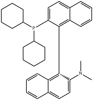 [1,1'-Binaphthalen]-2-amine, 2'-(dicyclohexylphosphino)-N,N-dimethyl-, (1R)- Struktur