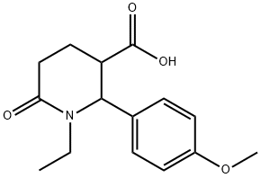 1-ethyl-2-(4-methoxyphenyl)-6-oxopiperidine-3-carboxylic acid Struktur