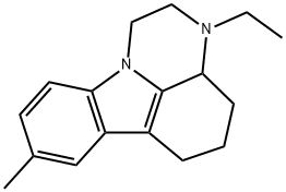 3-ethyl-8-methyl-2,3,3a,4,5,6-hexahydro-1H-pyrazino[3,2,1-jk]carbazole Struktur