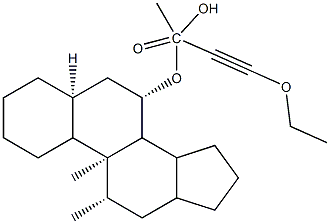 (1S,3aS,3bR,5aS,7S,9aS,9bS,11aS)-1-(2-ethoxyethynyl)-1-hydroxy-9a,11a-dimethyl-hexadecahydro-1H-cyclopenta[a]phenanthren-7-yl acetate Struktur