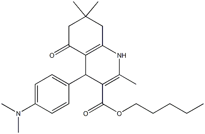 pentyl 4-[4-(dimethylamino)phenyl]-2,7,7-trimethyl-5-oxo-1,4,5,6,7,8-hexahydro-3-quinolinecarboxylate Struktur