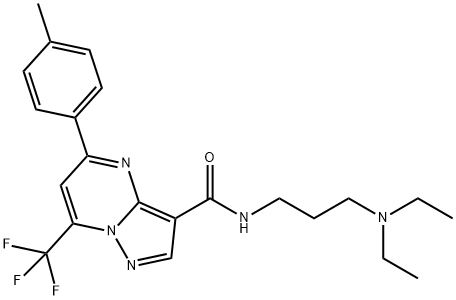 N-[3-(diethylamino)propyl]-5-(4-methylphenyl)-7-(trifluoromethyl)pyrazolo[1,5-a]pyrimidine-3-carboxamide Struktur