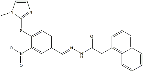 N'-{3-nitro-4-[(1-methyl-1H-imidazol-2-yl)sulfanyl]benzylidene}-2-(1-naphthyl)acetohydrazide Struktur