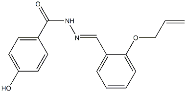 4-hydroxy-N'-[(1E)-[2-(prop-2-en-1-yloxy)phenyl]methylidene]benzohydrazide Struktur