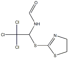 N-[2,2,2-trichloro-1-(4,5-dihydro-1,3-thiazol-2-ylsulfanyl)ethyl]formamide Struktur