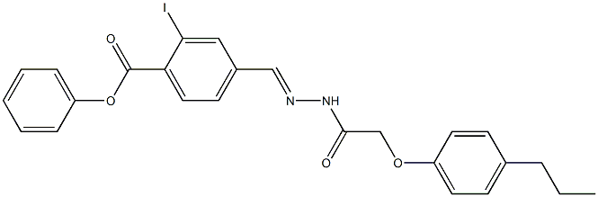 4-[(1Z)-{[2-(4-propylphenoxy)acetamido]imino}methyl]phenyl 2-iodobenzoate Struktur