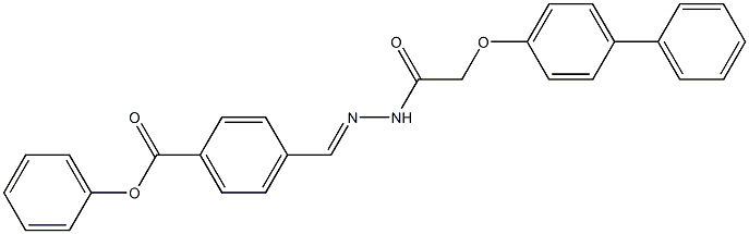 4-[(1E)-[(2-{[1,1'-biphenyl]-4-yloxy}acetamido)imino]methyl]phenyl benzoate Struktur