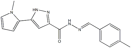 5-(1-methyl-1H-pyrrol-2-yl)-N'-[(1E)-(4-methylphenyl)methylidene]-1H-pyrazole-3-carbohydrazide Struktur