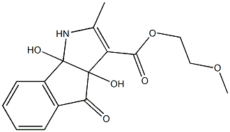 2-methoxyethyl 3a,8b-dihydroxy-2-methyl-4-oxo-1,3a,4,8b-tetrahydroindeno[1,2-b]pyrrole-3-carboxylate Struktur