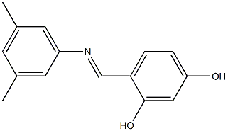 4-{[(3,5-dimethylphenyl)imino]methyl}-1,3-benzenediol Struktur