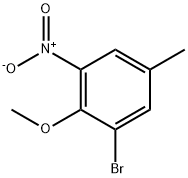 1-Bromo-2-methoxy-5-methyl-3-nitro-benzene Struktur